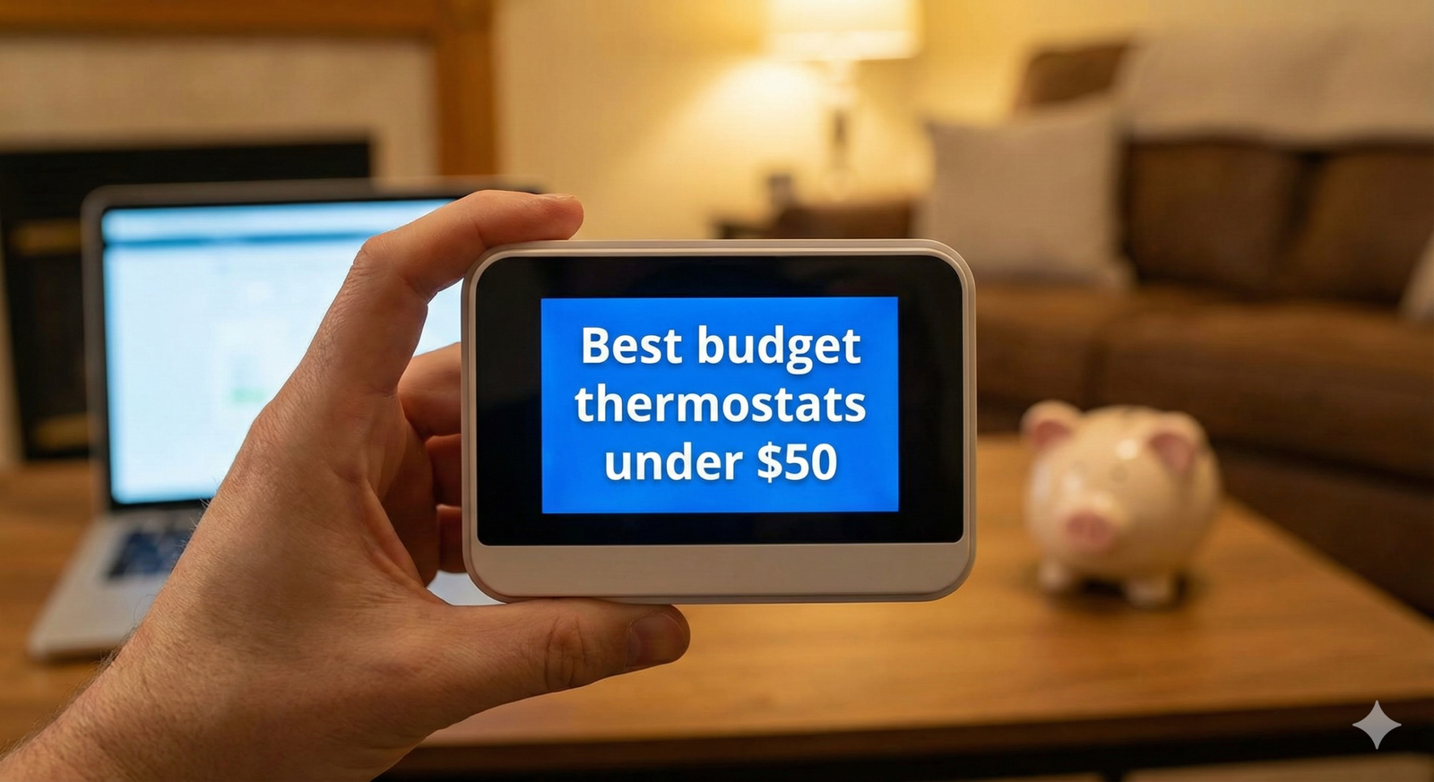 Smart Home Thermostat on Wall