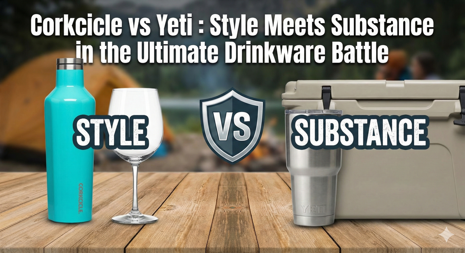 Comparison of insulated stainless steel water bottles and tumblers on a wooden surface