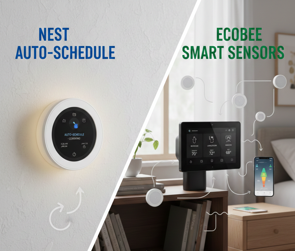 Comparison of smart thermostat features and icons