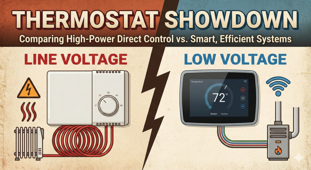 line voltage thermostat vs low voltage