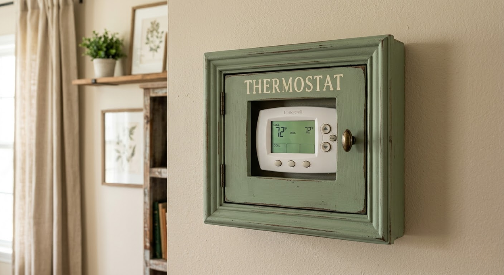 Chalk paint thermostat cover