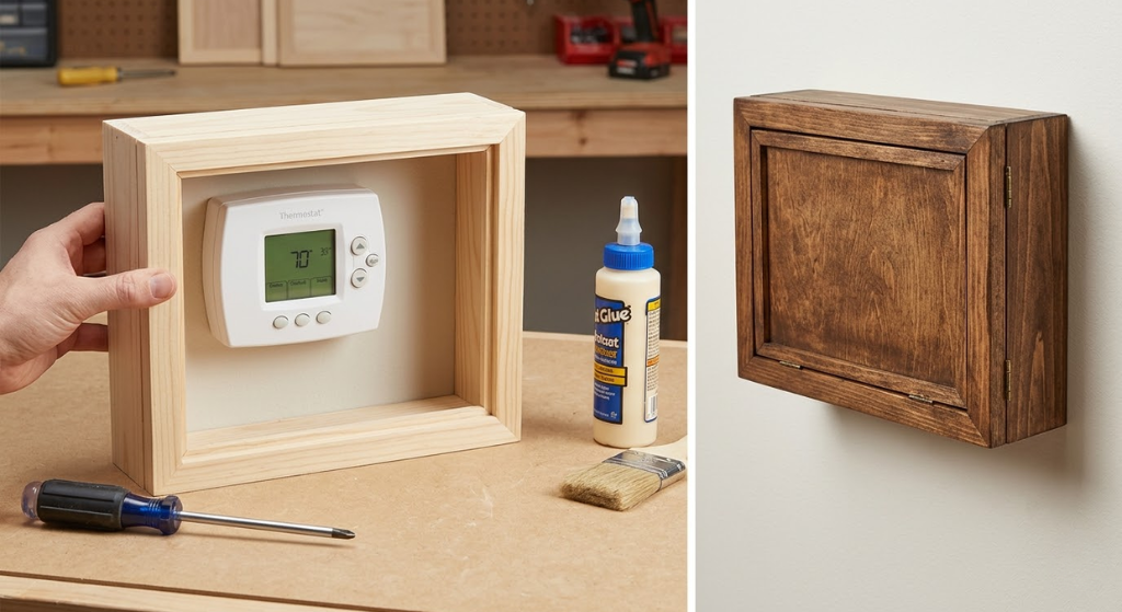 DIY wood thermostat cover