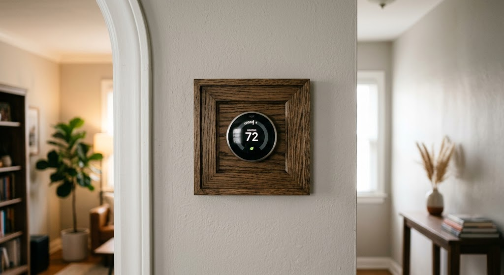 Frame around smart thermostat
