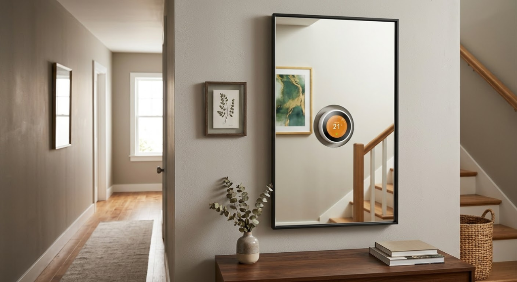 Mirror surround hallway thermostat