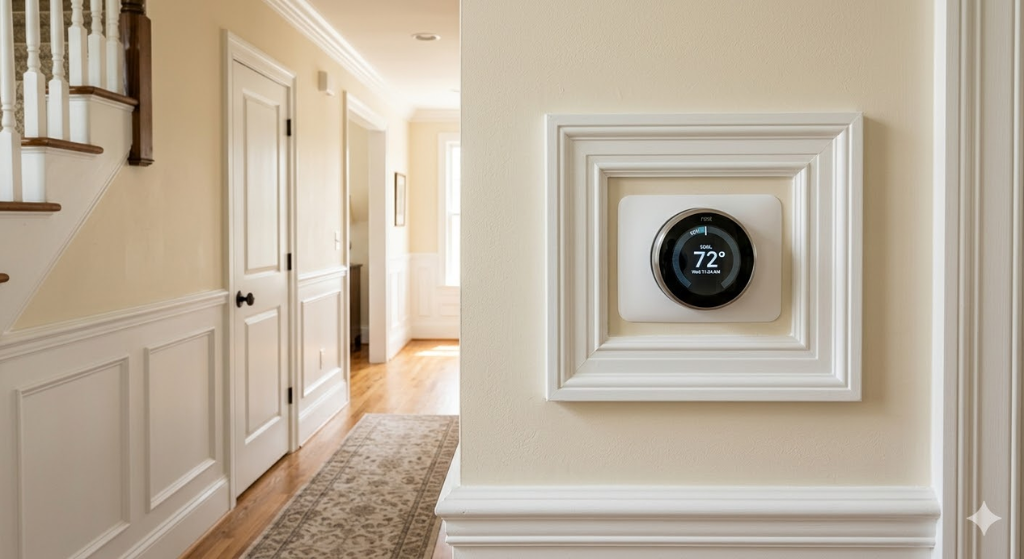 Painted trim surround hallway