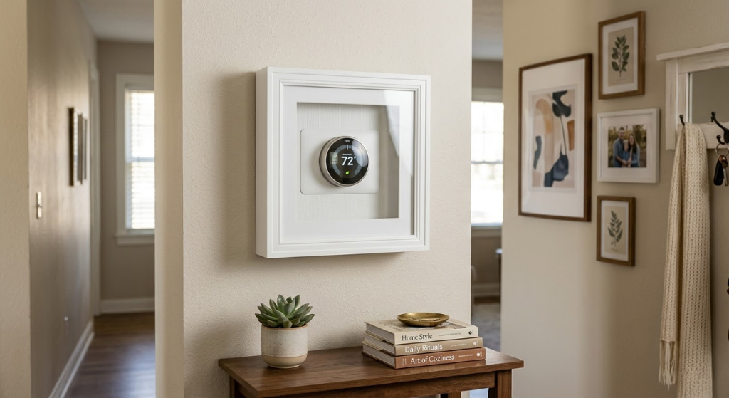 Shadow box frame thermostat cover