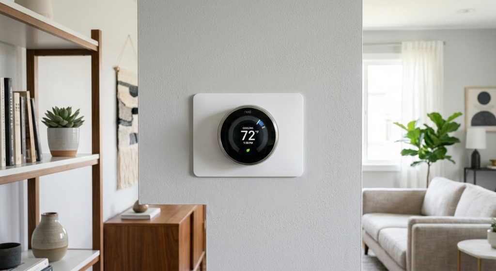 Smart thermostat trim kit modern wall