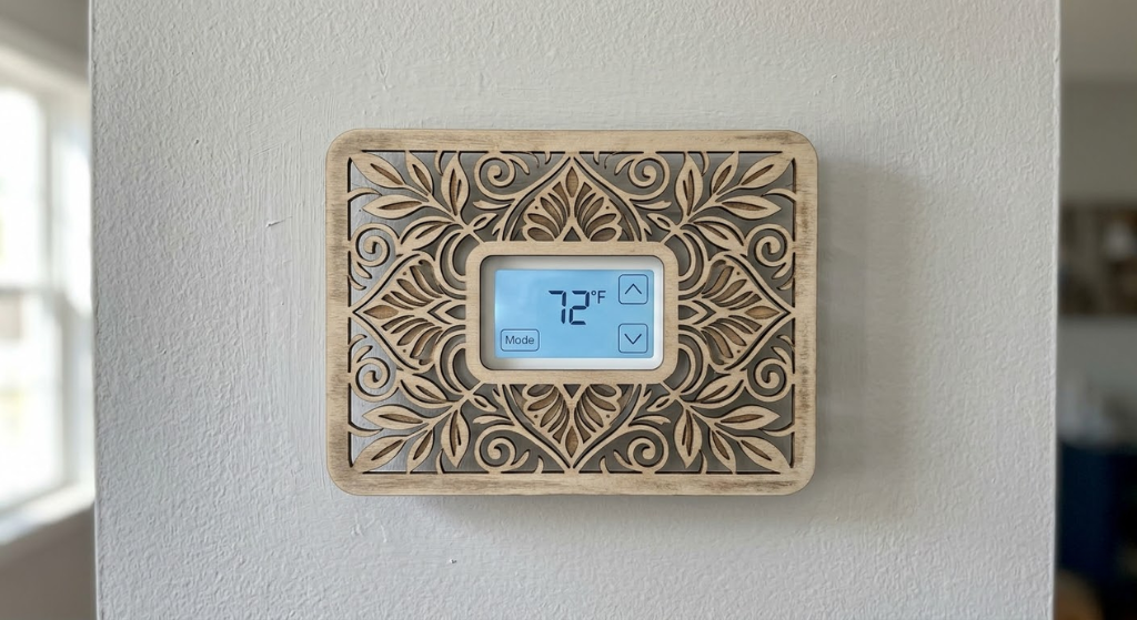 Stenciled thermostat cover