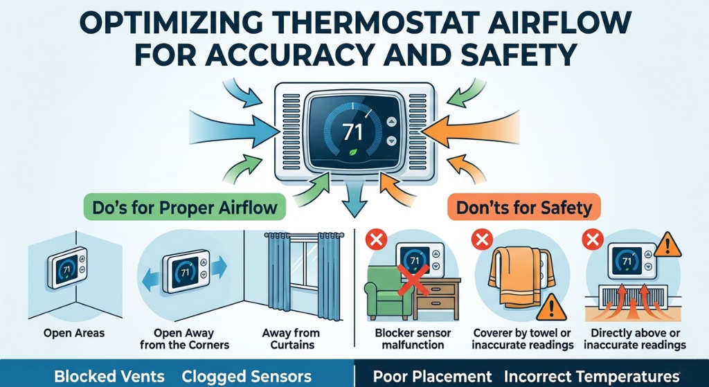 Thermostat airflow safety