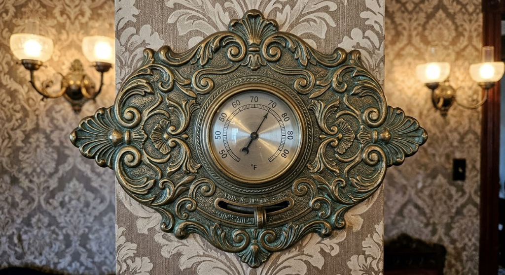 Victorian tin panel thermostat