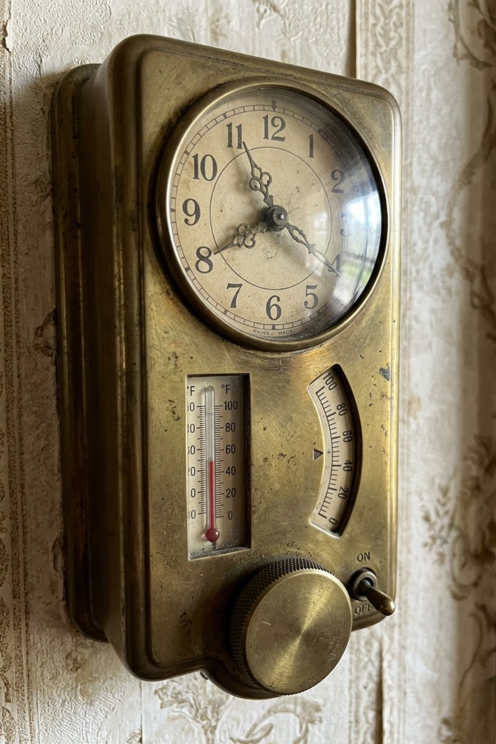 Vintage clock thermostat cover