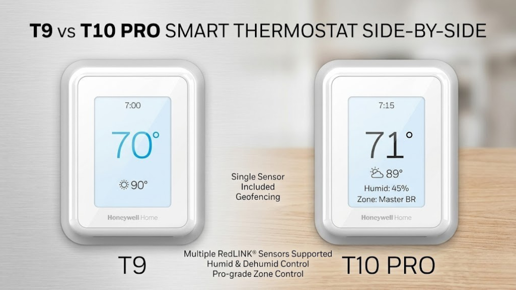 Honeywell T9 and T10 Pro Smart Thermostats Side by Side Comparison